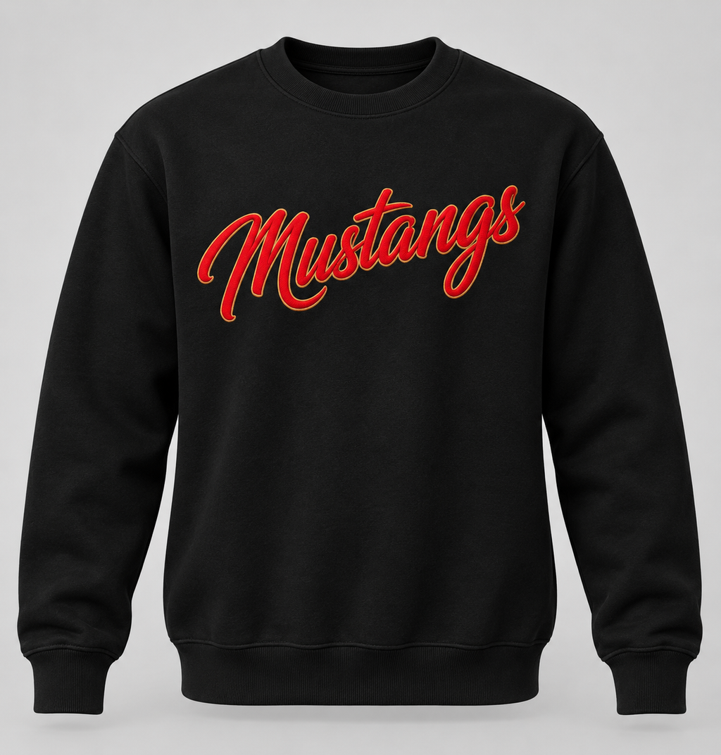 MUSTANGS WRITING STYLE SWEATER